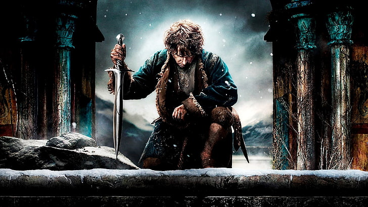 The Hobbit digital wallpaper, Martin Freeman, Bilbo Baggins, The Hobbit: The Battle of the Five Armies, HD wallpaper