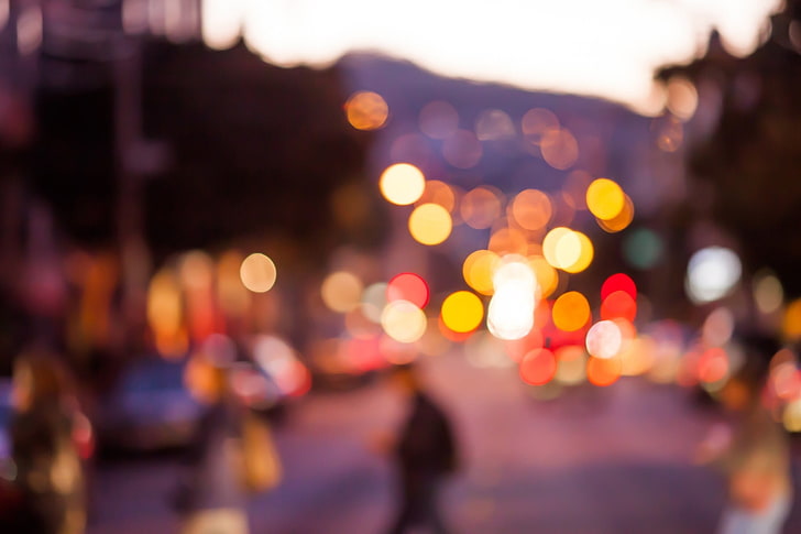 untitled, blurred, city, bokeh, lights, illuminated, street, night
