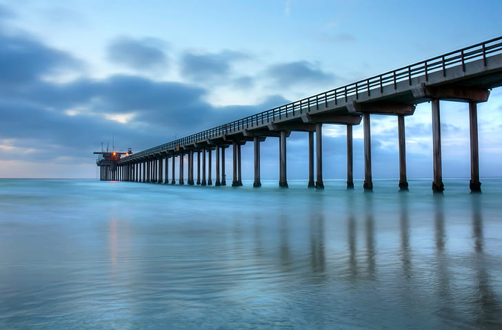 close up photo of long bridge, San Diego  CA, La Jolla  Shores, HD wallpaper