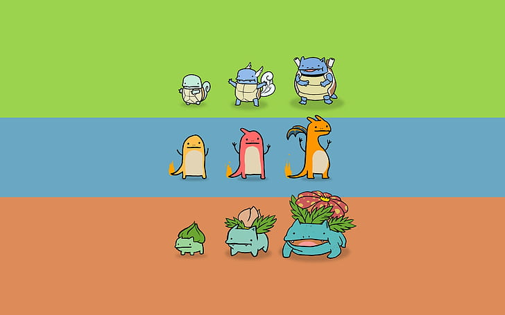 pokemon first generation, colored background, water, green color, HD wallpaper