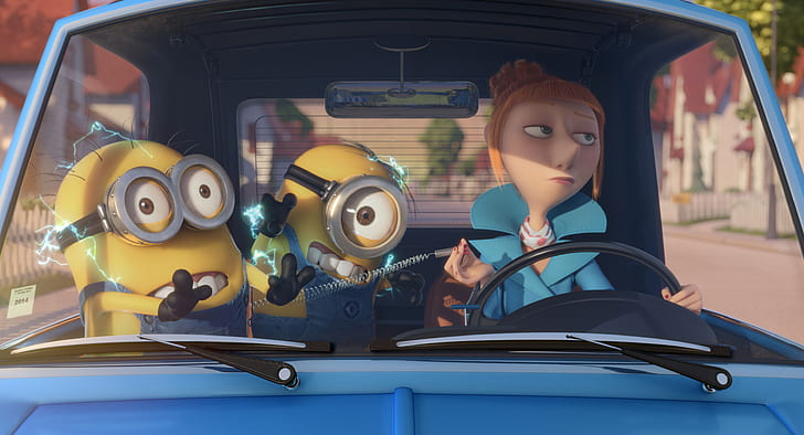 Lucy Wilde Minions Electric Shock, despicable me scene, movies, HD wallpaper