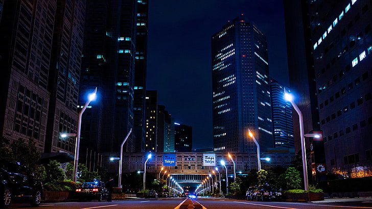 city during nighttime, photography, lights, Tokyo, Japan, architecture