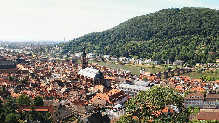 the city, photo, home, Germany, top, Heidelberg, HD wallpaper