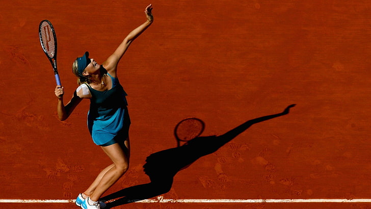 Maria Sharapova, tennis, women, tennis courts, human arm, full length