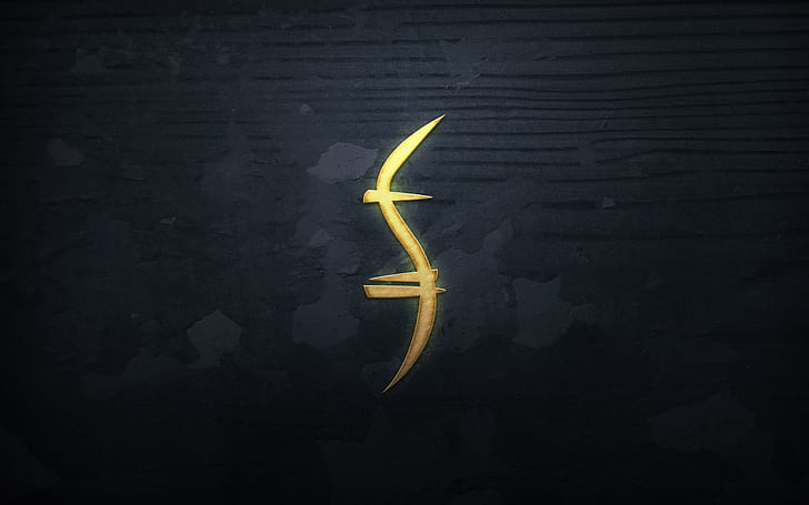 Darhk Industries Heroes-symbol-yellow-swirl-logo-wallpaper-preview