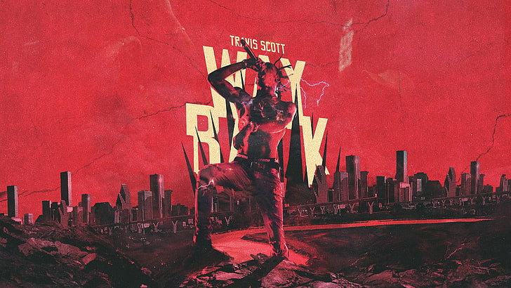 Way Back poster, Travi$ Scott, artwork, musician, Rap Monster