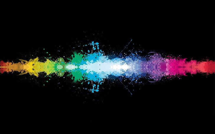 multicolored sound wave digital wallpaper, oiled, colorful, rainbow