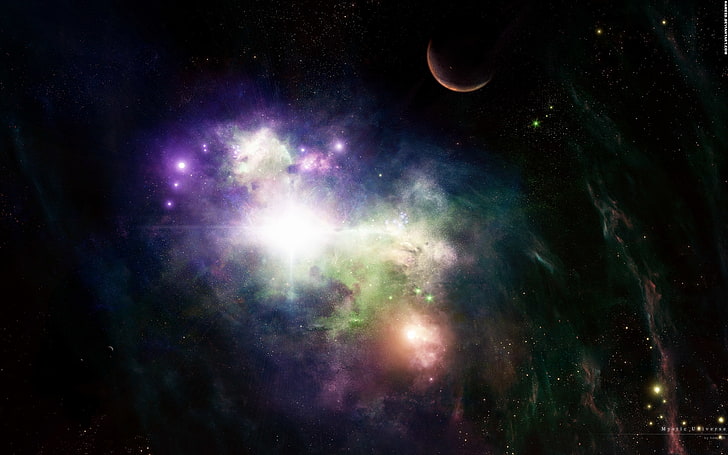 outer space lights galaxies planets nebulae bright 1920x1200  Space Galaxies HD Art