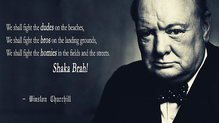 Winston Churchill quote, fake quote, men, one person, adult, indoors