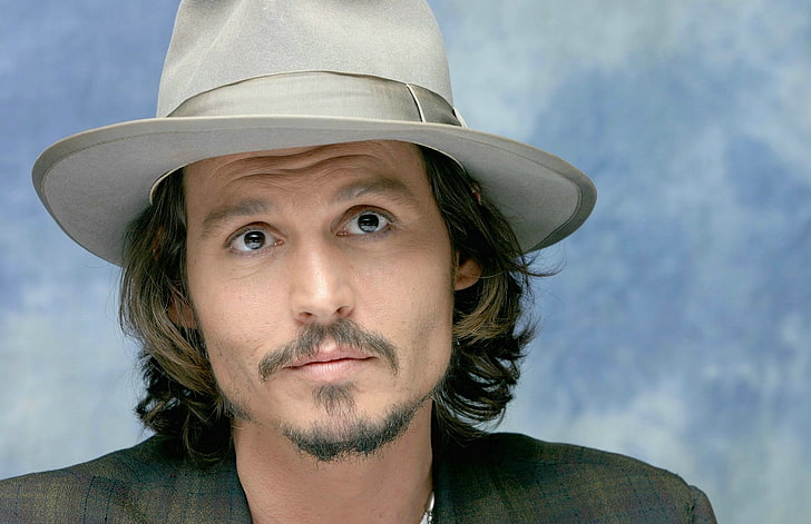 HD wallpaper: Johnny Depp, hat, actor, portrait, headshot, beard ...