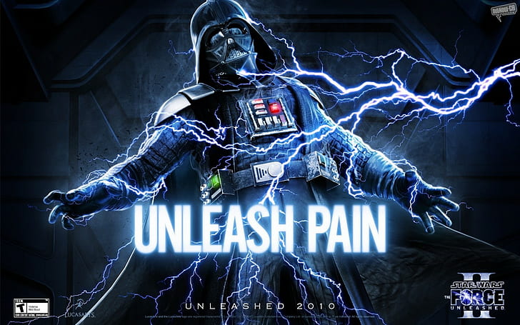 Star Wars: The Force Unleashed Darth Vader Star Wars Electricity Shocked HD, HD wallpaper