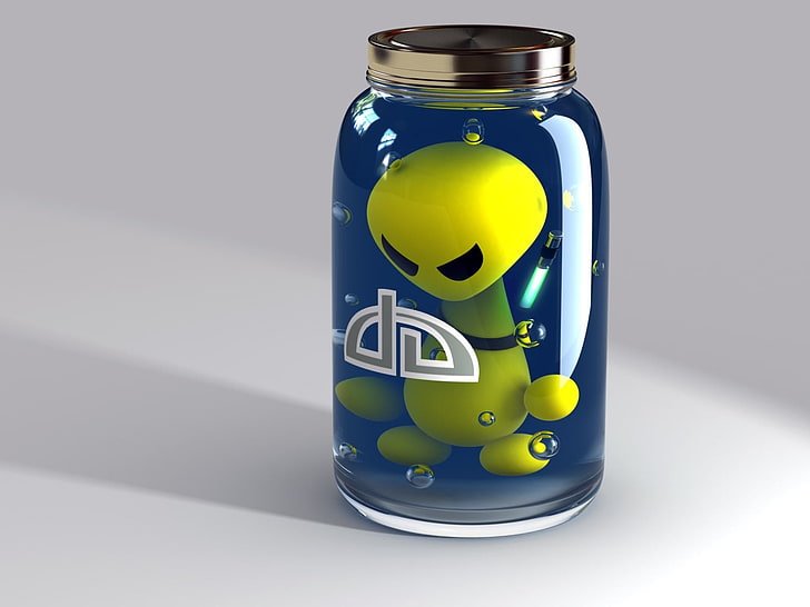 clear mason jar, alien, Bank