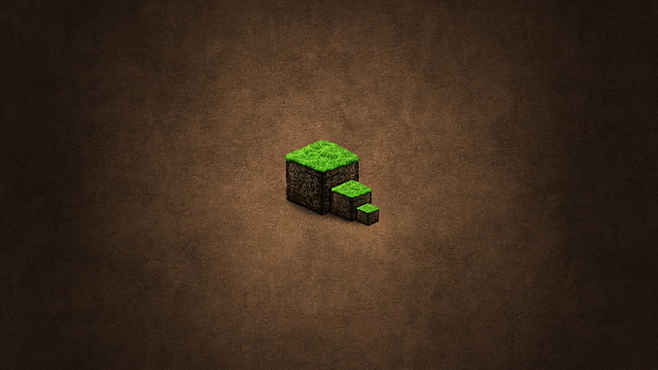 three green cubes illustration, Minecraft, video games, green color