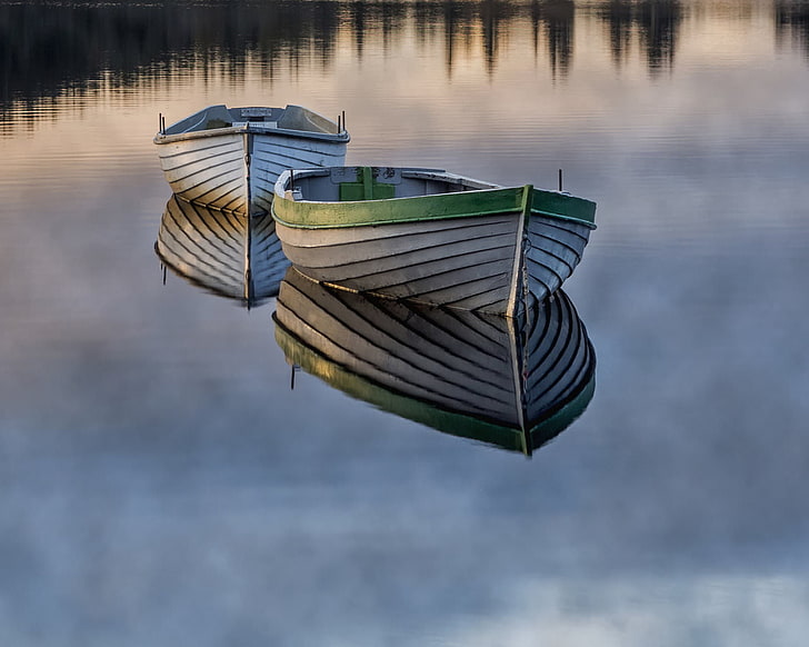 Loch Rusky, water, reflection, lake, nautical vessel, waterfront, HD wallpaper