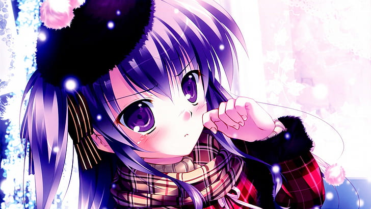 anime, purple eyes, HD wallpaper