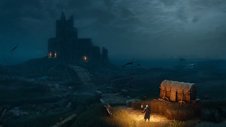 video games, The Witcher 3: Wild Hunt, sky, architecture, fog