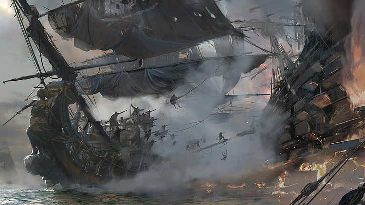 video games, Skull and Bones, pirates, Pirate ship, water, architecture, HD wallpaper