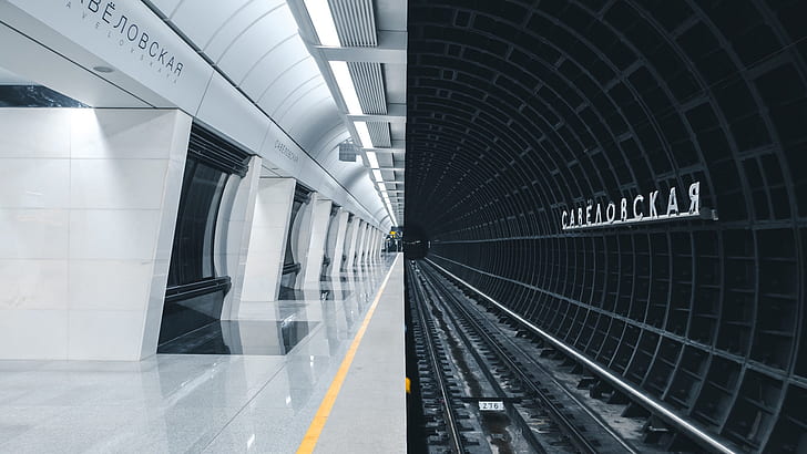 subway, tunnel, underground, Russia, Moscow, railway, metro