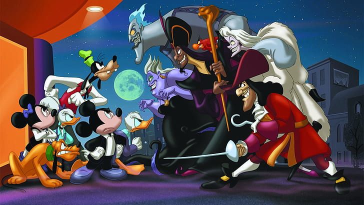 Heroes Of Disney Cartoon Evil Mickey Mouse And Minnie Donald Duck With Daisy Pluto And Goofy Disney Wallpaper  1920×1080, HD wallpaper