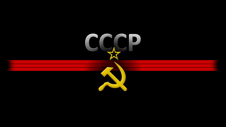 Soviet Union logo, star, USSR, black background, the hammer and sickle