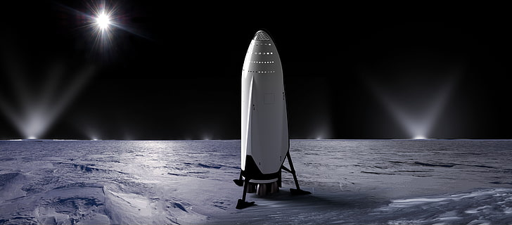 SpaceX, Interplanetary Transport System, rocket, Moon, nature, HD wallpaper