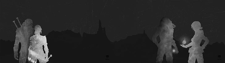 silhouette illustration, The Witcher, The Witcher 3: Wild Hunt, HD wallpaper