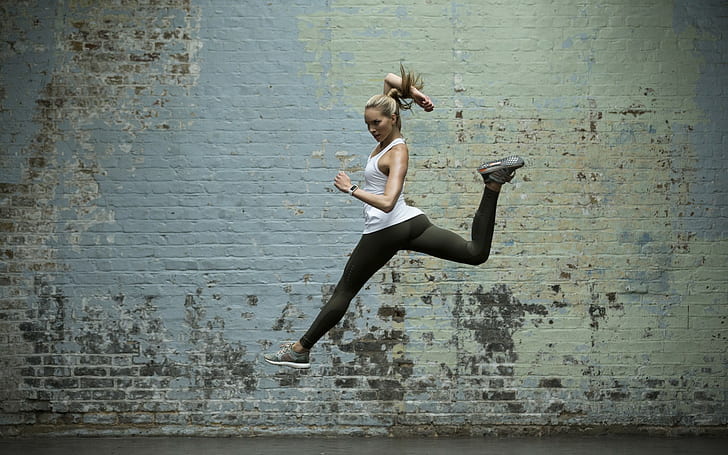 jumping, women, model, full length, one person, dancing, flexibility, HD wallpaper