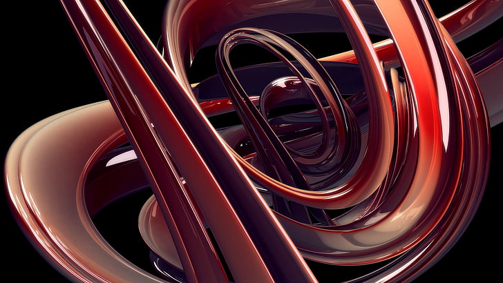 red and black car wheel, abstract, 3D, Photoshop, digital art, HD wallpaper