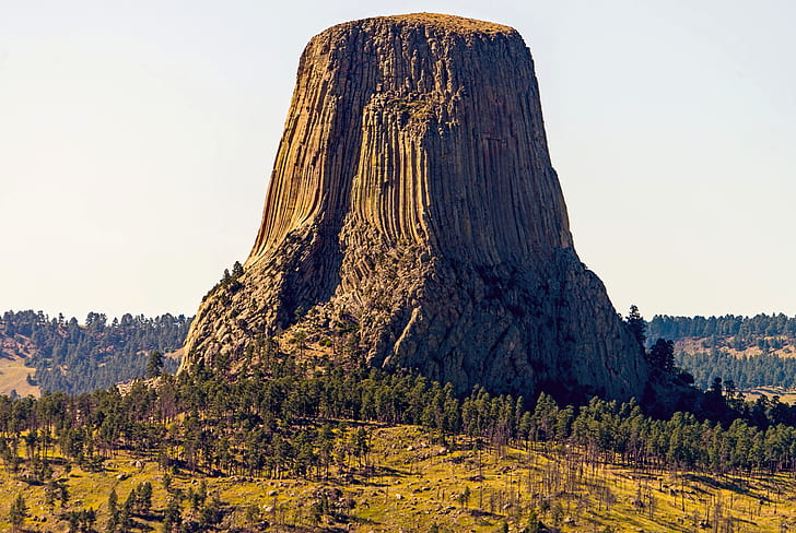 Wyoming, USA, monument, Devils Tower, natural monument, HD wallpaper
