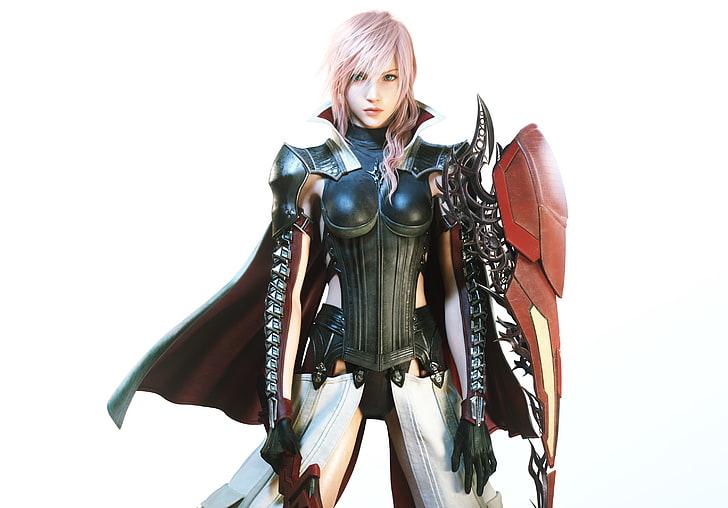 Final Fantasy Lightning illustration, look, girl, armor, Final Fantasy XIII