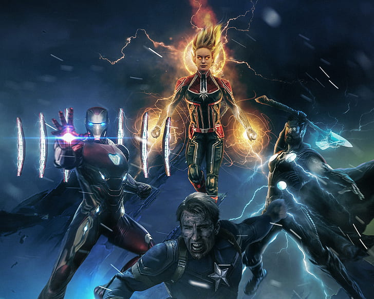 HD wallpaper: Iron Man, Captain Marvel, Captain America, Thor, Avengers 4 |  Wallpaper Flare