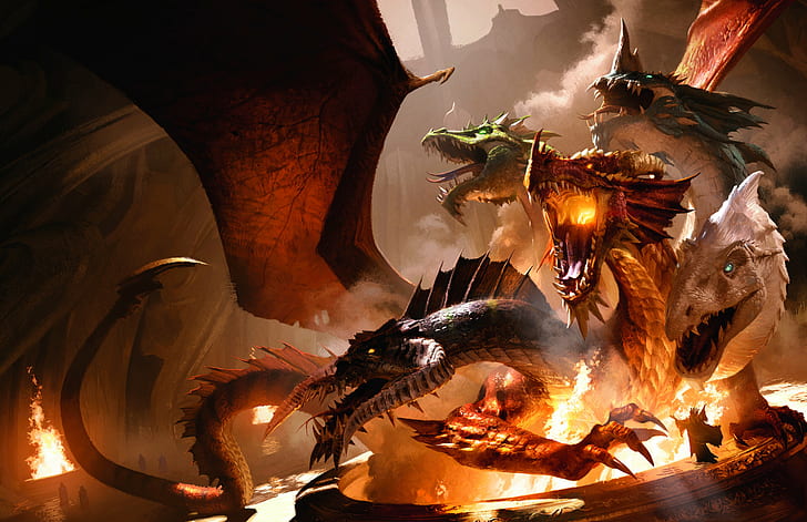 action, adventure, dragon, dragons, dungeons, fantasy, forgotten, HD wallpaper
