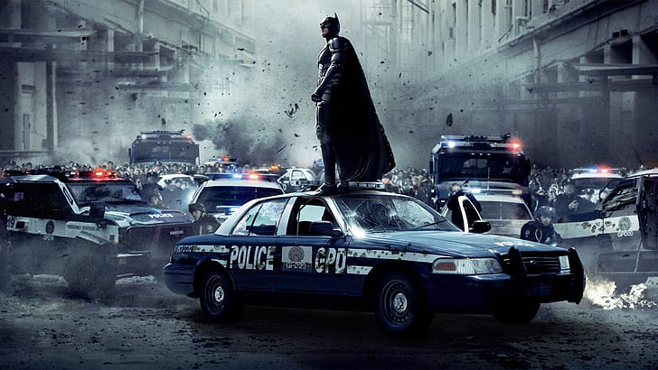 batman movies cars explosions police cars police cruiser batman the dark knight rises 1920x1080 w Entertainment Movies HD Art