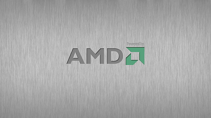 AMD logo, silver, brand, text, western script, communication, HD wallpaper