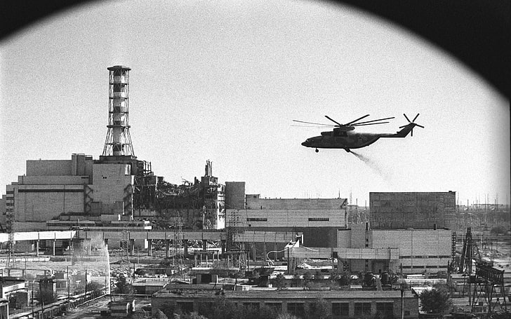 Chernobyl, helicopters, radiation, architecture, building exterior