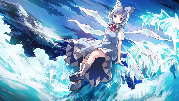 HD wallpaper: Anime girl smile, crystals, sea, female anime wallpaper |  Wallpaper Flare