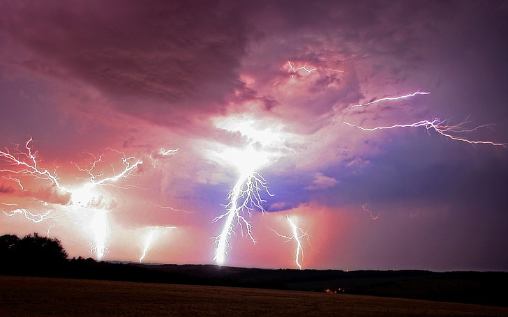 lightning photo, storm, nature, cloud - sky, power in nature, HD wallpaper