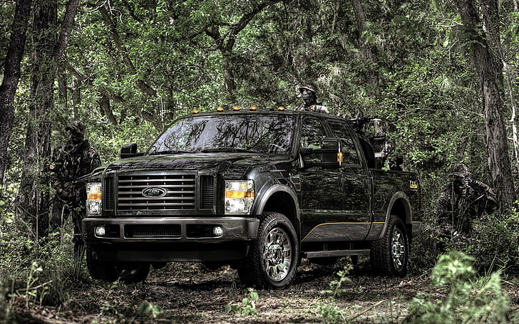 Hd Wallpaper Black Ford Suv Forest Background People Jeep Camouflage Wallpaper Flare