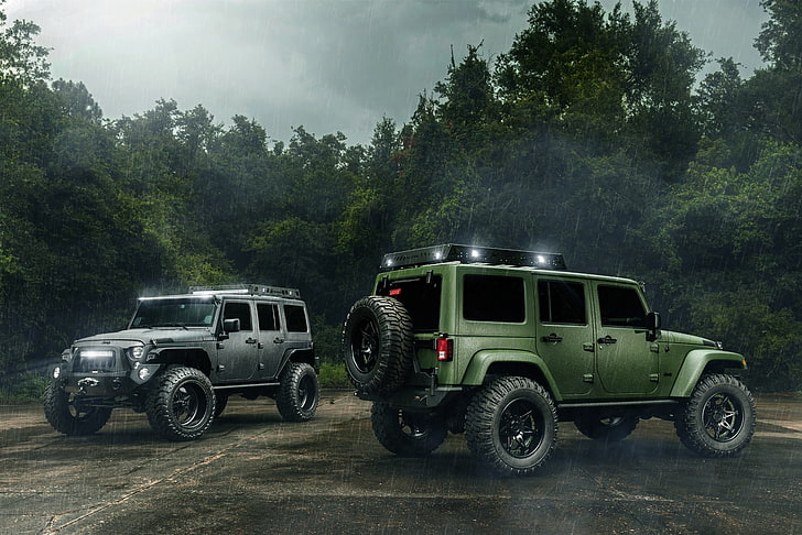 HD wallpaper: green Jeep Wrangler, Cars, Black, Rain, Off Road, 4x4, off- Road Vehicle | Wallpaper Flare