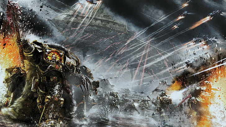 war, science fiction, Warhammer 40, 000, artwork, Horus Heresy, HD wallpaper