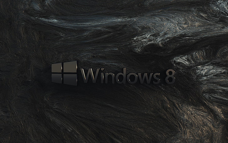 Microsoft Windows 8 logo, computer, rock, wall, texture, emblem