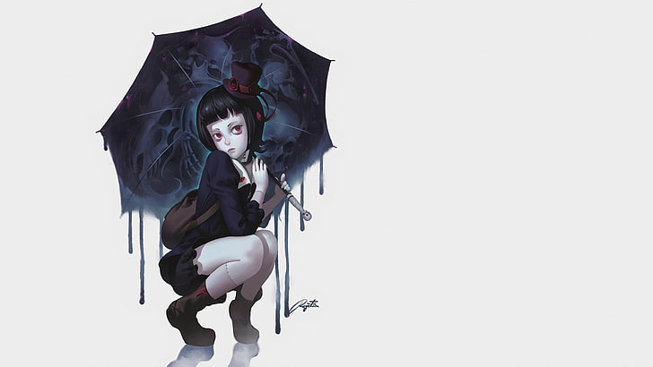 Shingeki no Bahamut, zombies, necromancers, umbrella, Rita (Shingeki no Bahamut), HD wallpaper