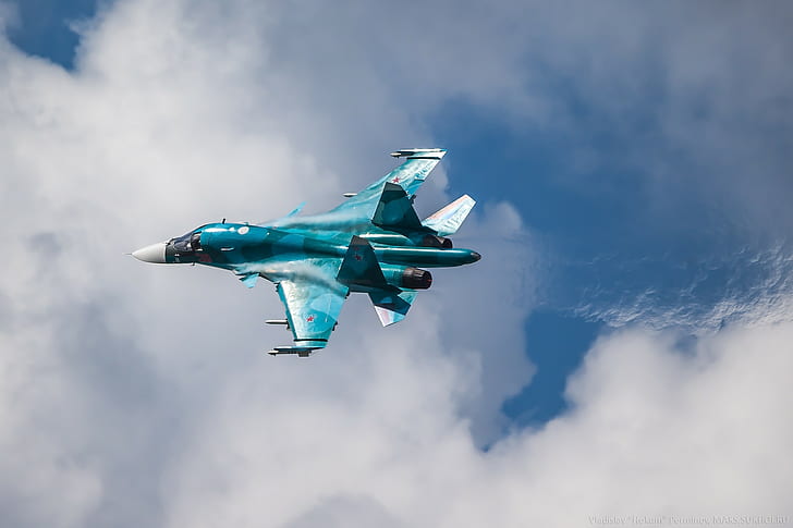 aircraft, military aircraft, Sukhoi Su-34, Russian Army, HD wallpaper