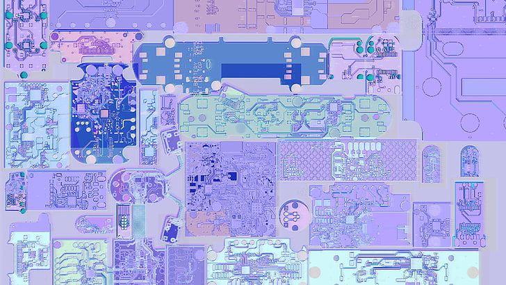 PCB, technology, electronics, pastel, circuitry, circuit boards, HD wallpaper