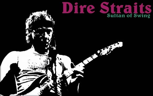 Dire Straits 4 Photo Rock Band Metal Guitar On Stage Black White Music Poster