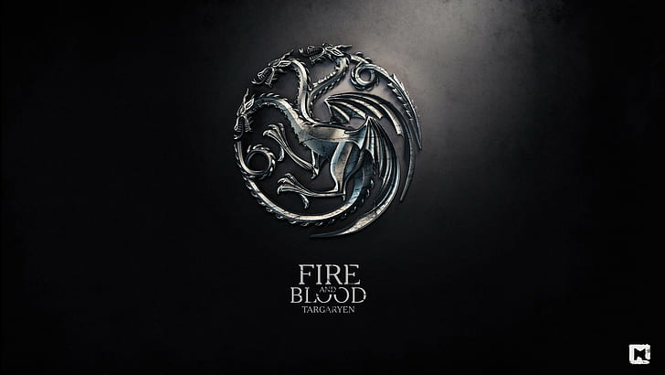 metal dragon logo anime digital art game of thrones a song of ice and fire fire sigils house targaryen fire and blood, HD wallpaper
