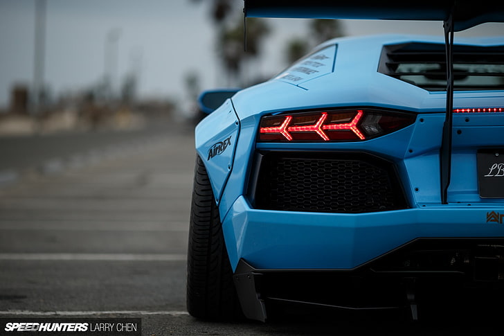 blue vehicle, car, Lamborghini, Lamborghini Aventador, LB Works, HD wallpaper