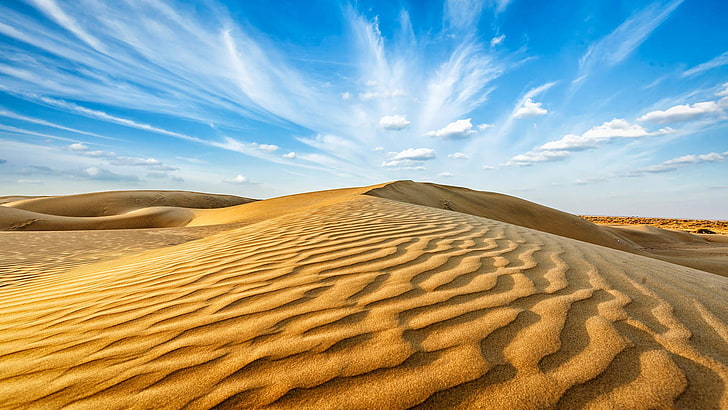 sand, clouds, desert, India, barkhan, Tar, Rajasthan