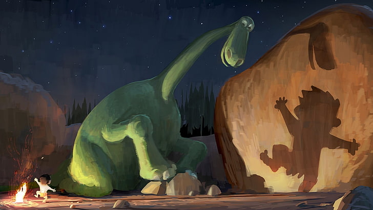 digital art, animals, nature, Pixar Animation Studios, dinosaurs, HD wallpaper