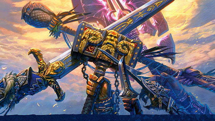 gray and gold hammer, World of Warcraft, Legendary Warcraft Artifacts, HD wallpaper